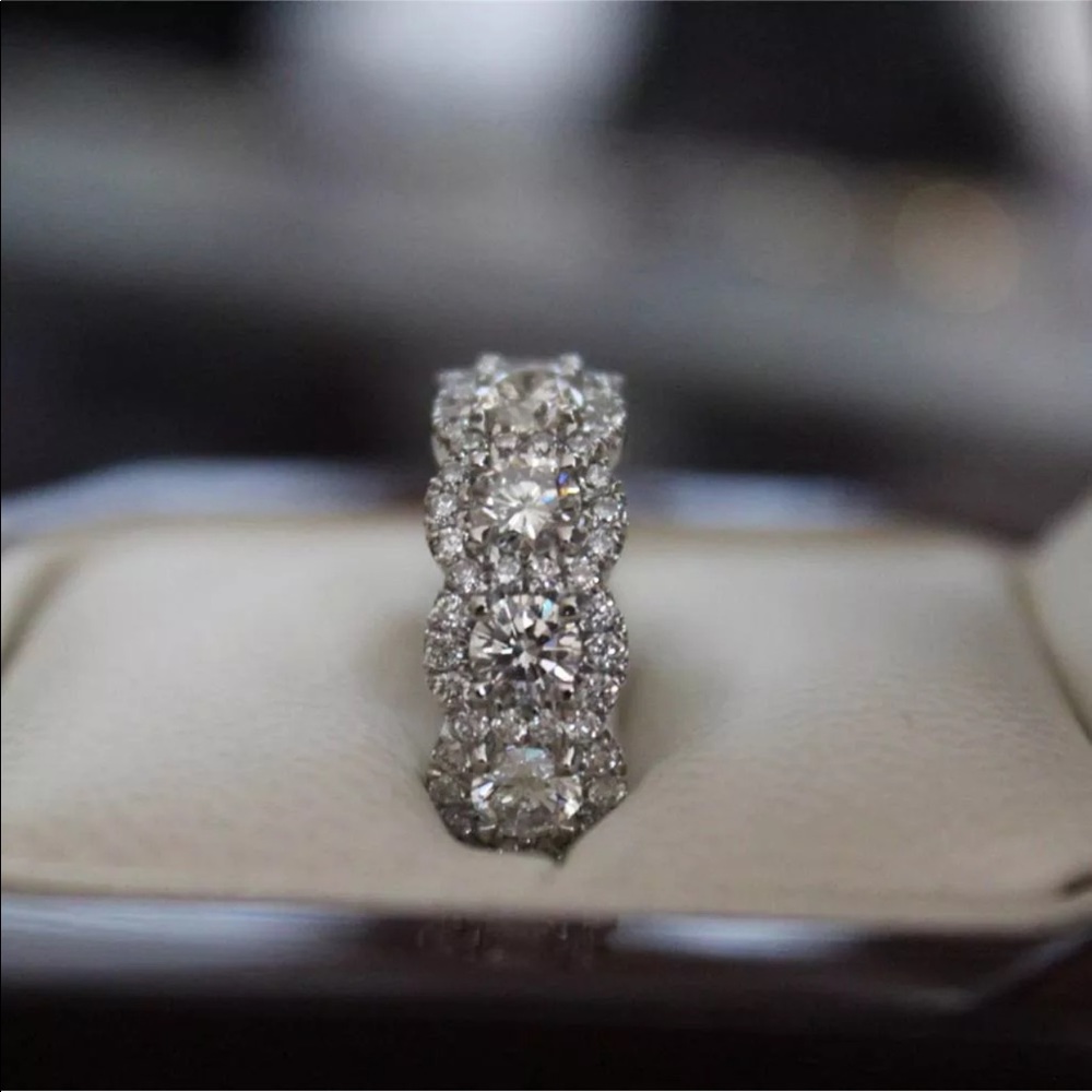 925 sterling Silver  Lab Created Ring - Picture 2 of 3